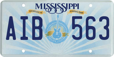 MS license plate AIB563