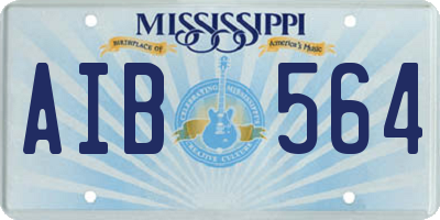 MS license plate AIB564