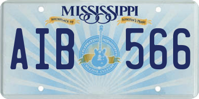 MS license plate AIB566