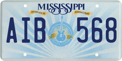 MS license plate AIB568