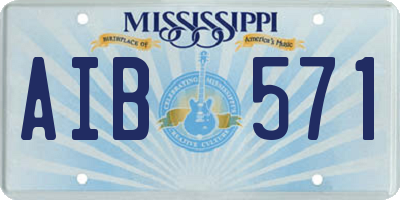 MS license plate AIB571