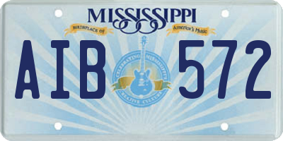 MS license plate AIB572