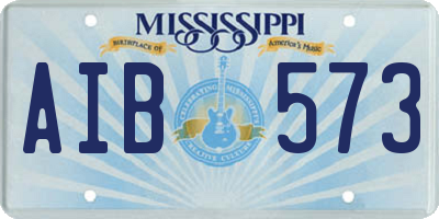 MS license plate AIB573