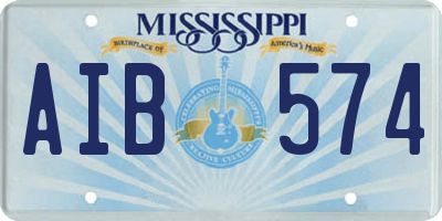 MS license plate AIB574
