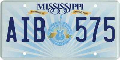 MS license plate AIB575