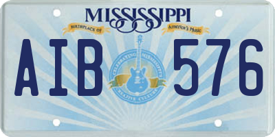 MS license plate AIB576