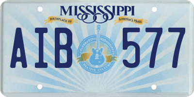 MS license plate AIB577