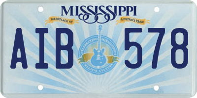 MS license plate AIB578