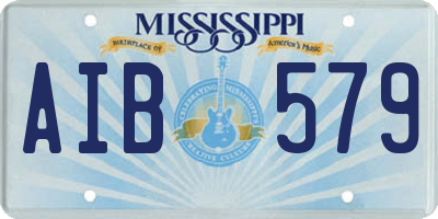 MS license plate AIB579