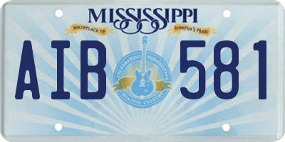 MS license plate AIB581