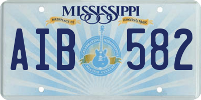 MS license plate AIB582