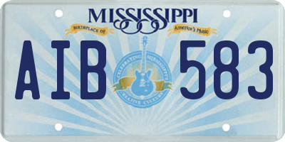 MS license plate AIB583