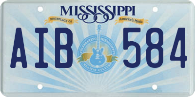 MS license plate AIB584