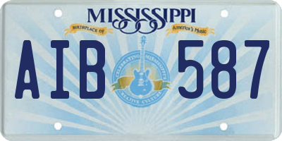 MS license plate AIB587