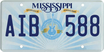 MS license plate AIB588