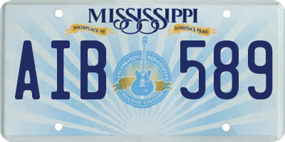 MS license plate AIB589