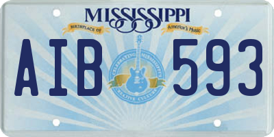MS license plate AIB593