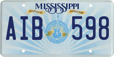 MS license plate AIB598