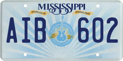 MS license plate AIB602
