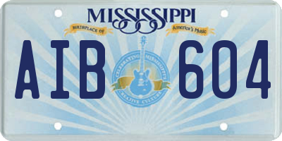 MS license plate AIB604