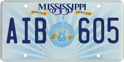 MS license plate AIB605