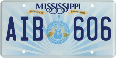 MS license plate AIB606