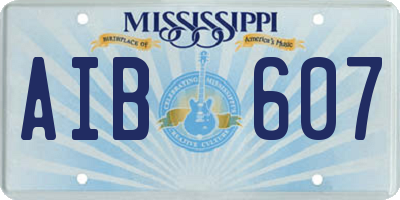 MS license plate AIB607