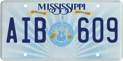 MS license plate AIB609