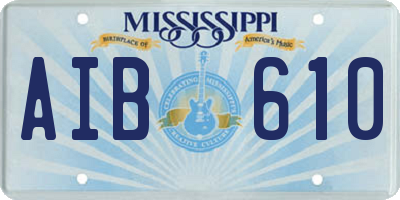 MS license plate AIB610
