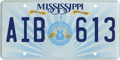 MS license plate AIB613