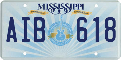 MS license plate AIB618