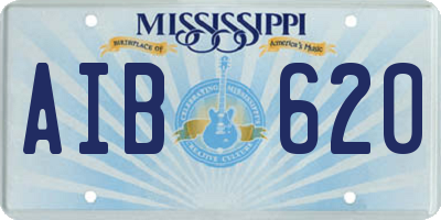 MS license plate AIB620