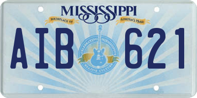 MS license plate AIB621