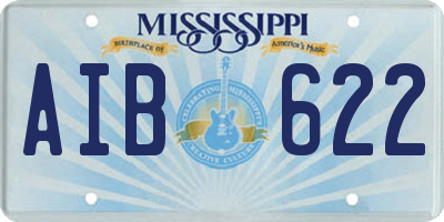 MS license plate AIB622