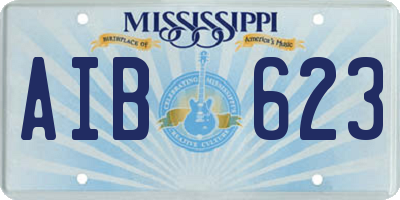 MS license plate AIB623