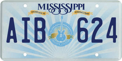 MS license plate AIB624