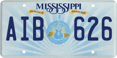 MS license plate AIB626