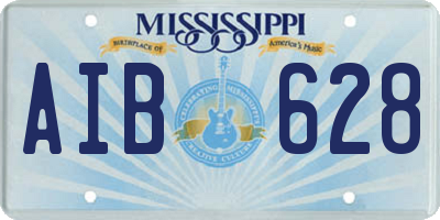 MS license plate AIB628