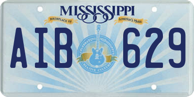 MS license plate AIB629