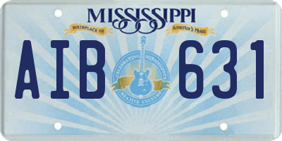 MS license plate AIB631