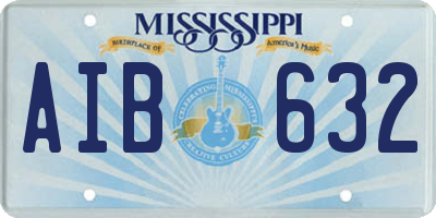 MS license plate AIB632