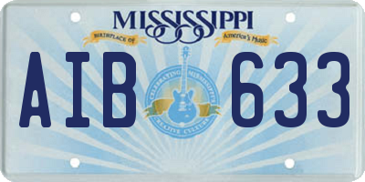 MS license plate AIB633