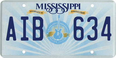 MS license plate AIB634