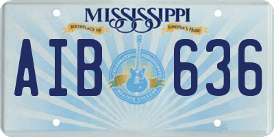 MS license plate AIB636