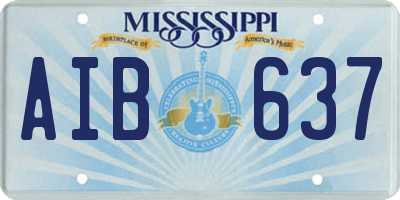 MS license plate AIB637