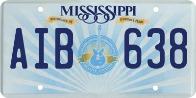 MS license plate AIB638
