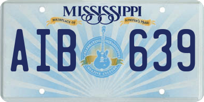 MS license plate AIB639