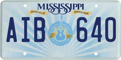 MS license plate AIB640