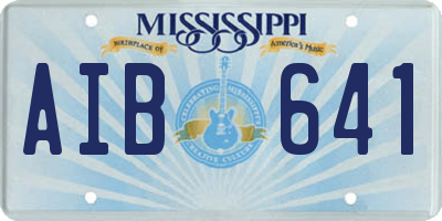 MS license plate AIB641