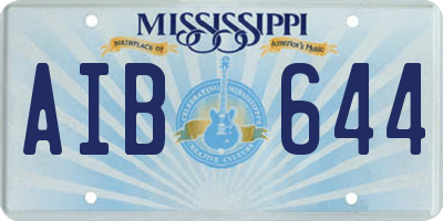 MS license plate AIB644
